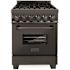 ZLINE Kitchen and Bath 24 in. 4 Burner Dual Fuel Range in Black Stainless Steel