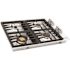 ZLINE Kitchen and Bath 30 in. 4 Burner Top Control Gas Cooktop with Brass Burners in Stainless Steel