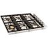 ZLINE Kitchen and Bath 36 in. 6 Burner Top Control Gas Cooktop with Brass Burners in Stainless Steel