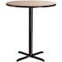 National Public Seating 36 in. Round Composite Wood Cafe Table, 42 in. Height, Grey Nebula Laminate Top and Black X-Base