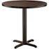 National Public Seating 36-inch Round Composite Wood Cafe Table, 30-in Height, Mahogany Laminate Top and Black X Base