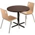 National Public Seating 36-inch Round Composite Wood Cafe Table, 30-in Height, Mahogany Laminate Top and Black X Base