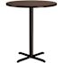 National Public Seating 36 in. Round Composite Wood Cafe Table, 42 in. Height, Mahogany Laminate Top and Black X-Base