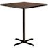 National Public Seating 36-inch Square Composite Wood Cafe Table, 42-in Height, Mahogany Laminate Top and Black X Base