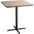 National Public Seating 36-inch Square Composite Wood Cafe Table, 42-in Height, Grey Nebula Laminate Top and Black X Base