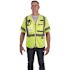 Milwaukee 4X-Large/5X-Large Yellow Class 3 Mesh High Visibility Safety Vest with 9-Pockets and Sleeves