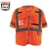Milwaukee Small/Medium Orange Class 3 Mesh High Visibility Safety Vest with 9-Pockets and Sleeves
