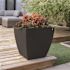 Mayne Kobi 24 in. x 24 in. Black Polyethylene Self-Watering Planter