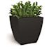 Mayne Kobi 24 in. x 24 in. Black Polyethylene Self-Watering Planter