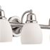 Globe Electric Jayden 3-Light Brushed Steel Vanity Light with Frosted Glass Shades