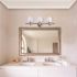 Globe Electric Jayden 3-Light Brushed Steel Vanity Light with Frosted Glass Shades