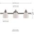 Globe Electric Jayden 3-Light Brushed Steel Vanity Light with Frosted Glass Shades