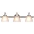 Globe Electric Jayden 3-Light Brushed Steel Vanity Light with Frosted Glass Shades