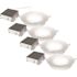 6 in. 850 Lumens Wi-Fi Smart Selectable CCT RGBW Shallow Mount Integrated LED Canless Recessed Light Trim, White 4-Pack