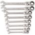 GEARWRENCH Metric 90-Tooth Flex Head Combination Ratcheting Wrench Tool Set with Tray (8-Piece)