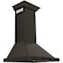 24 in. 400 CFM Convertible Vent Pyramid Wall Mount Range Hood with Crown Molding in Black Stainless Steel