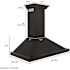 30 in. 400 CFM Convertible Vent Pyramid Wall Mount Range Hood with Crown Molding in Black Stainless Steel