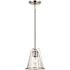 Generation Lighting Framework 1-Light Brushed Nickel Hanging Pendant with Clear Glass Shade