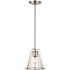 Generation Lighting Framework 1-Light Brushed Nickel Hanging Pendant with Clear Glass Shade