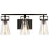 Generation Lighting Vess 3-Light Matte Black Bathroom Vanity Light with Clear Seeded Glass Shades