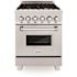 24 in. Legacy Dual Fuel Range with 4 Burner Gas Cooktop and Electric Convection Oven in Satin Stainless Steel