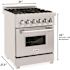 24 in. Legacy Dual Fuel Range with 4 Burner Gas Cooktop and Electric Convection Oven in Satin Stainless Steel