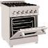 24 in. Legacy Dual Fuel Range with Gas Cooktop and Electric Oven in Satin Stainless Steel with 4 Brass Burners