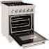 24 in. Legacy Dual Fuel Range with Gas Cooktop and Electric Oven in Satin Stainless Steel with 4 Brass Burners