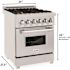 24 in. Legacy Dual Fuel Range with Gas Cooktop and Electric Oven in Satin Stainless Steel with 4 Brass Burners