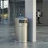 HLS COMMERCIAL 50 Gal. Outdoor Dual Side-Entry Stainless Steel Round Trash Can with Removable Ashtray