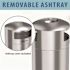 HLS COMMERCIAL 50 Gal. Outdoor Dual Side-Entry Stainless Steel Round Trash Can with Removable Ashtray