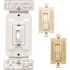 Eaton Universal Toggle 300/600W 1 pole or 3-Way LED/CFL/INC Dimmer with Color Change Kit (White/Light Almond/Ivory)
