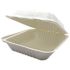 Empress Earth 8 in. x 8 in. x 3.19 in. Natural Deep 1-Compartment Molded Fiber Hinged Container 200-Per Case