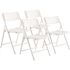 Oversized 18 in. Premium White Polypropylene Seat, Metal AirFlex Series Folding Chair (Set of 4 Chairs)