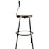 National Public Seating 30 in. Black Heavy Duty Steel Frame Stool With Backrest and Masonite Seat (Pack of 2)