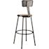 National Public Seating 30 in. Black Heavy Duty Steel Frame Stool With Backrest and Masonite Seat (Pack of 2)