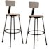 National Public Seating 30 in. Black Heavy Duty Steel Frame Stool With Backrest and Masonite Seat (Pack of 2)