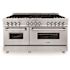ZLINE Kitchen and Bath 60 in. 9 Burner Double Oven Dual Fuel Range in Stainless Steel