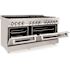 ZLINE Kitchen and Bath 60 in. 9 Burner Double Oven Dual Fuel Range in Stainless Steel