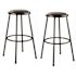National Public Seating 30 in. Black Heavy Duty Steel Frame, Vinyl Padded Stool (Pack of 2)