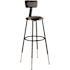 National Public Seating 32-39 in. Black Height Adjustable Heavy Duty Steel Frame Vinyl Padded Stool With Backrest (Pack of 2)