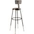 National Public Seating 32-39 in. Black Height Adjustable Heavy Duty Steel Frame Vinyl Padded Stool With Backrest (Pack of 2)