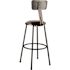 National Public Seating 30 in. Black Heavy Duty Steel Frame Vinyl Padded Stool with Backrest (Pack of 2)