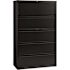 Hirsh 42 in. W 5-Drawer Black Metal Lateral File Cabinet for Home and Office, Holds Letter, Legal and A4 Hanging Folders