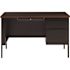 Hirsh 48 in. W x 30 in. D Rectangular Shape Black/Walnut 3-Drawer Executive Desk with Right-Hand Single Pedestal File