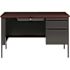 Hirsh 48 in. W x 30 in. D Rectangular Shape Charcoal/Mahogany 3-Drawer Executive Desk with Right-Hand Single Pedestal File