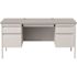 Hirsh 60 in. W x 30 in. D Rectangular Shape Light Gray/Gray 5-Drawer Executive Desk with Double Pedestal