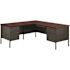 Hirsh 72 in. W x 66 in. D L Shape Charcoal/Mahogany 5-Drawer Executive Desk with Left Hand Return