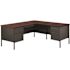 Hirsh 72 in. W x 66 in. D L Shape Charcoal/Mahogany 5-Drawer Executive Desk with Right Hand Return