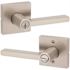 Kwikset Halifax Square Satin Nickel Keyed Entry Door Lever Featuring SmartKey Security
